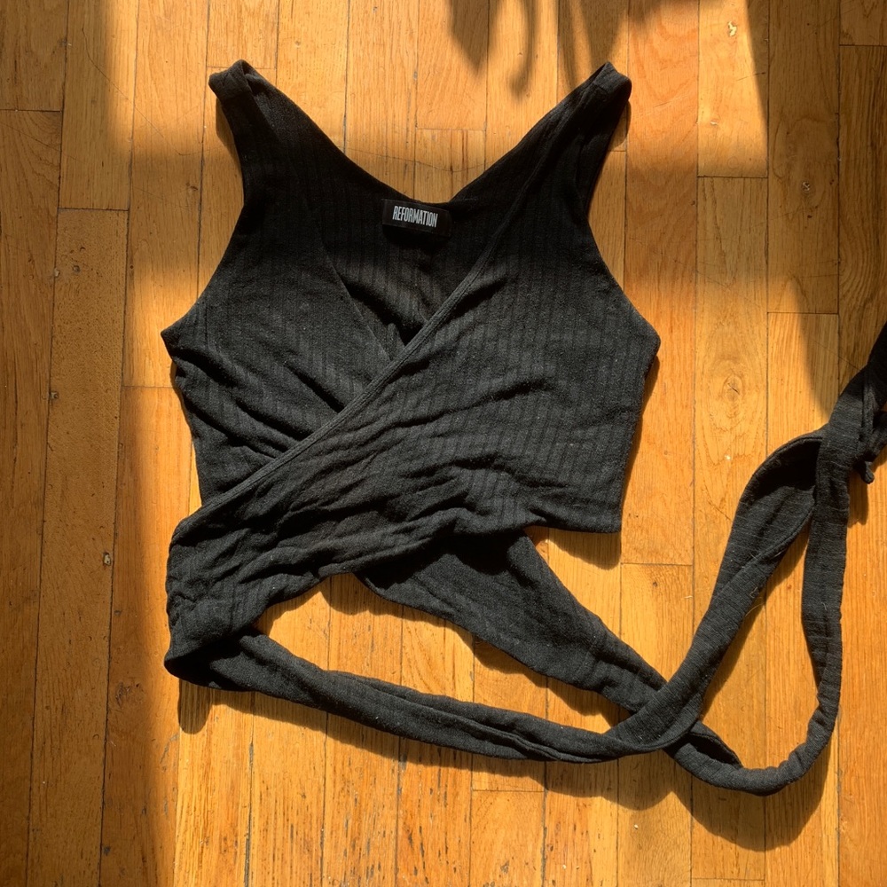 Reformation wrap crop top
